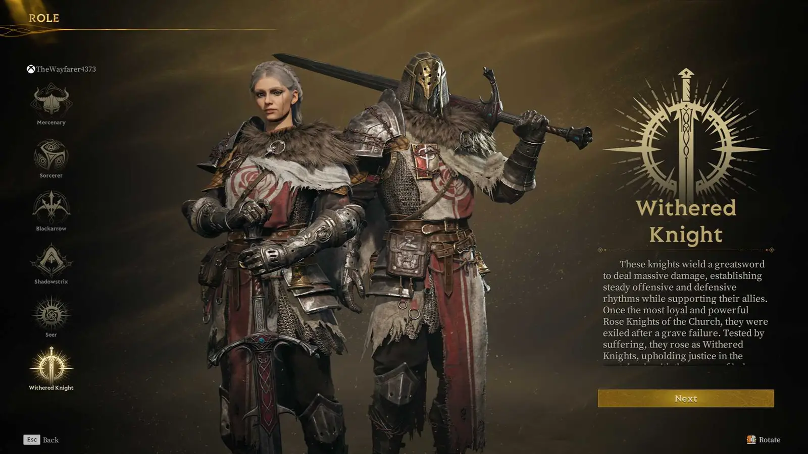 Mistfall Hunter Withered Knight armor screenshot